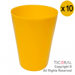 VASO PLASTICO AMARILLO 220CC X 10 UNIDADES